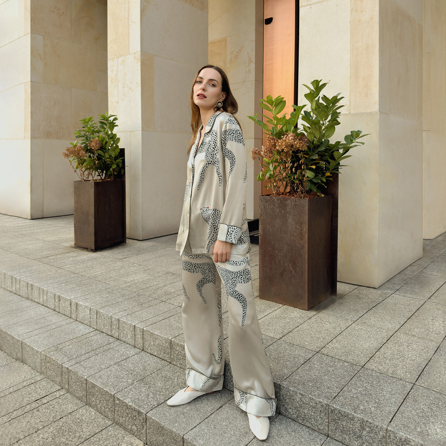 Silk Pajamas styled as luxury loungewear at home